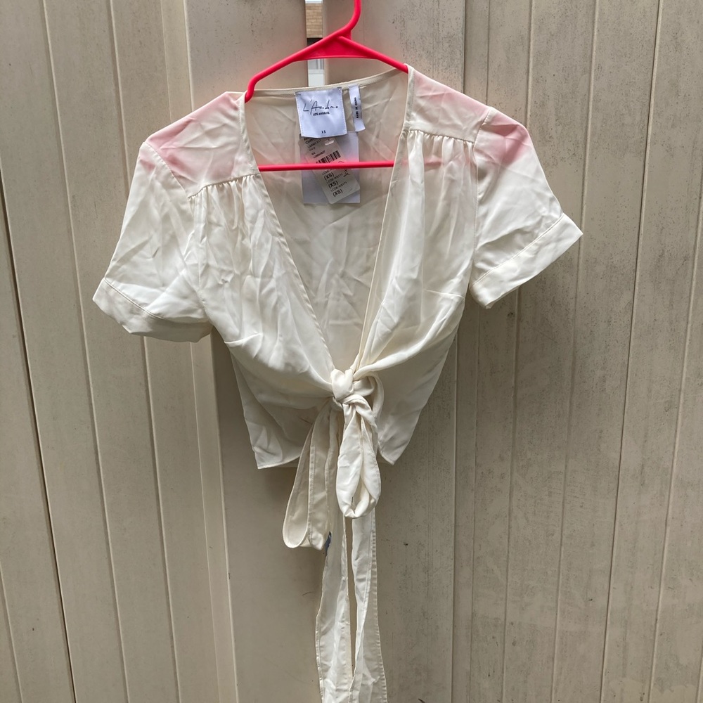L’Academie Blouse white sheer flowy